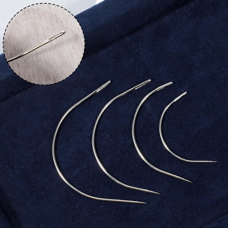 COBEE 20 Pcs Curved Sewing Needles, 4 Sizes Hand Sewing Leather Needle, Threading Upholstery Embroidery Needles for Carpet Leather Canvas Repairing Weaving Crafts(2''/2.5''/3''/3.5'') - Image 5